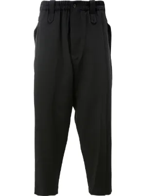 Yohji Yamamoto クロップド ワイドパンツ | ブラック | FARFETCH JP