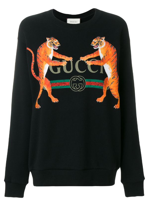 gucci tiger print sweater