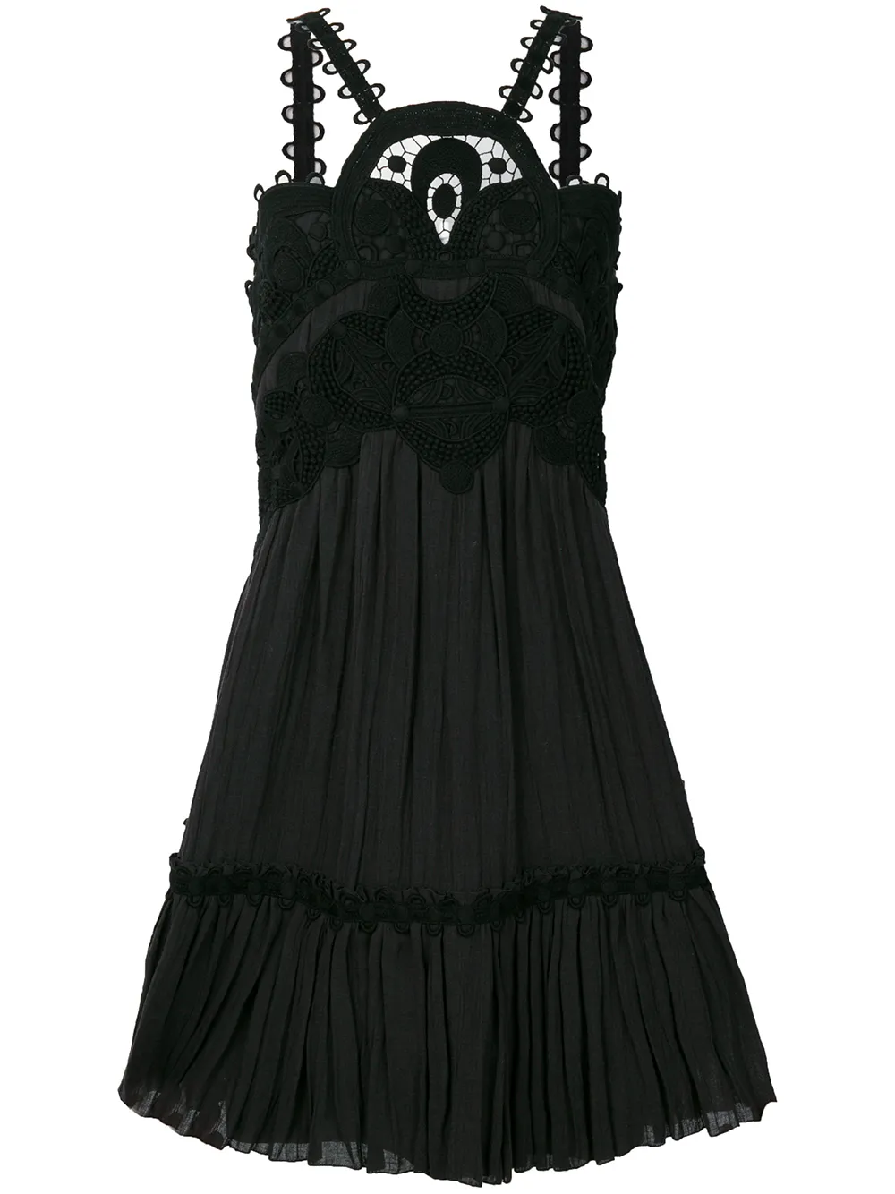 Chloé Kleid mit Stickerei - Schwarz