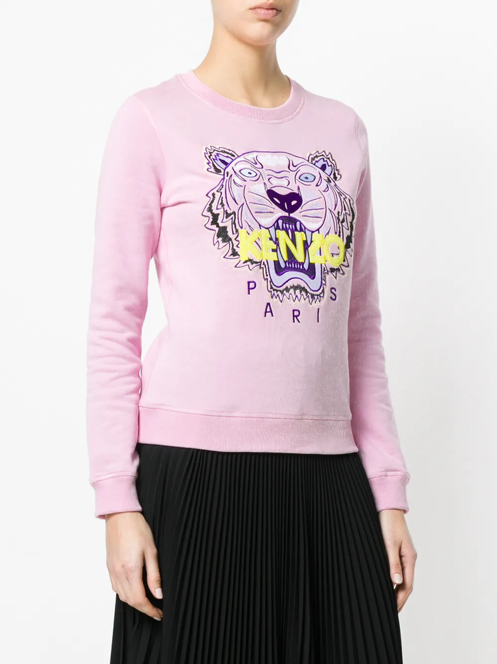  Kenzo Sweatshirt Mit tiger Stickerei   Rosa 