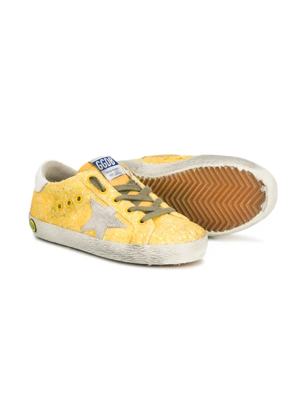 superstar slip on kids yellow