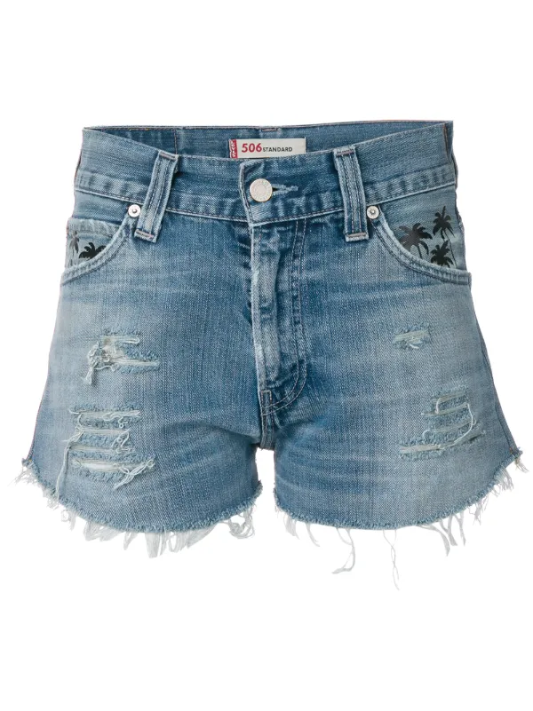 jean shorts with patches