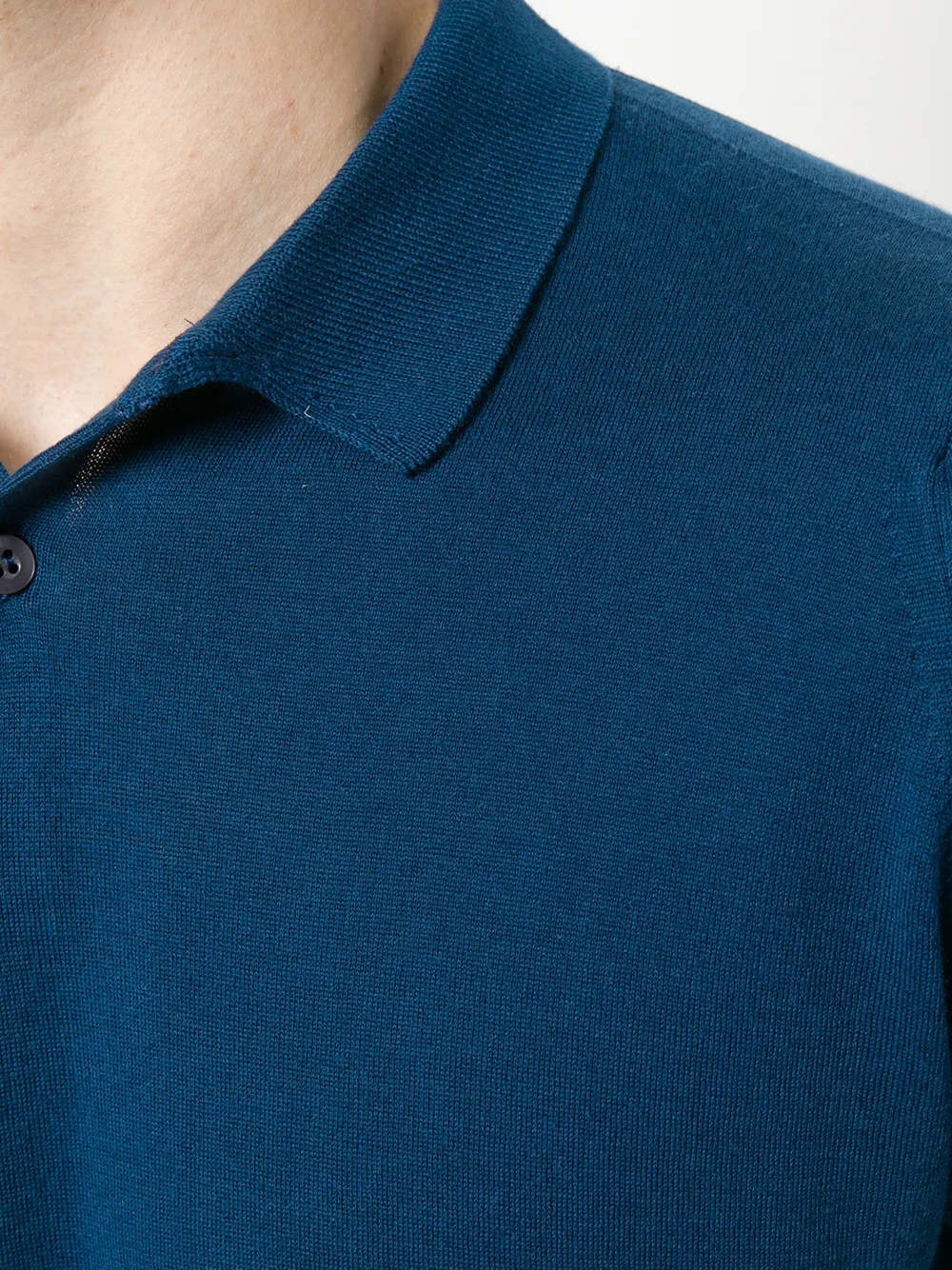 John Smedley Rhodes knitted polo shirt Blauw