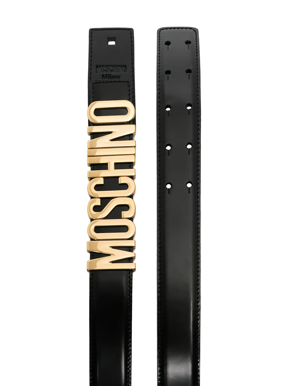 Moschino leren Moschino Logo Riem - Zwart Top Merken Winkel