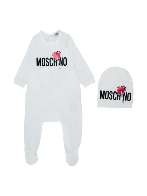 Moschino Kids lollipop logo baby grow set