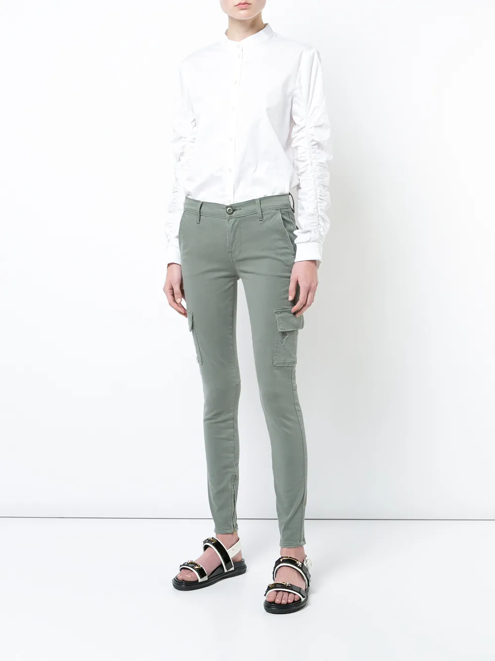 FRAME skinny biker jeans - Groen