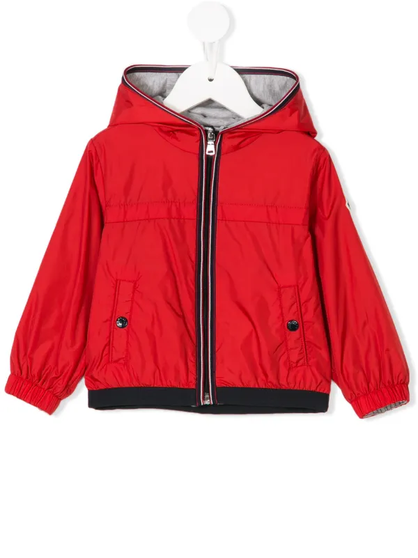 moncler striped hooded jacket
