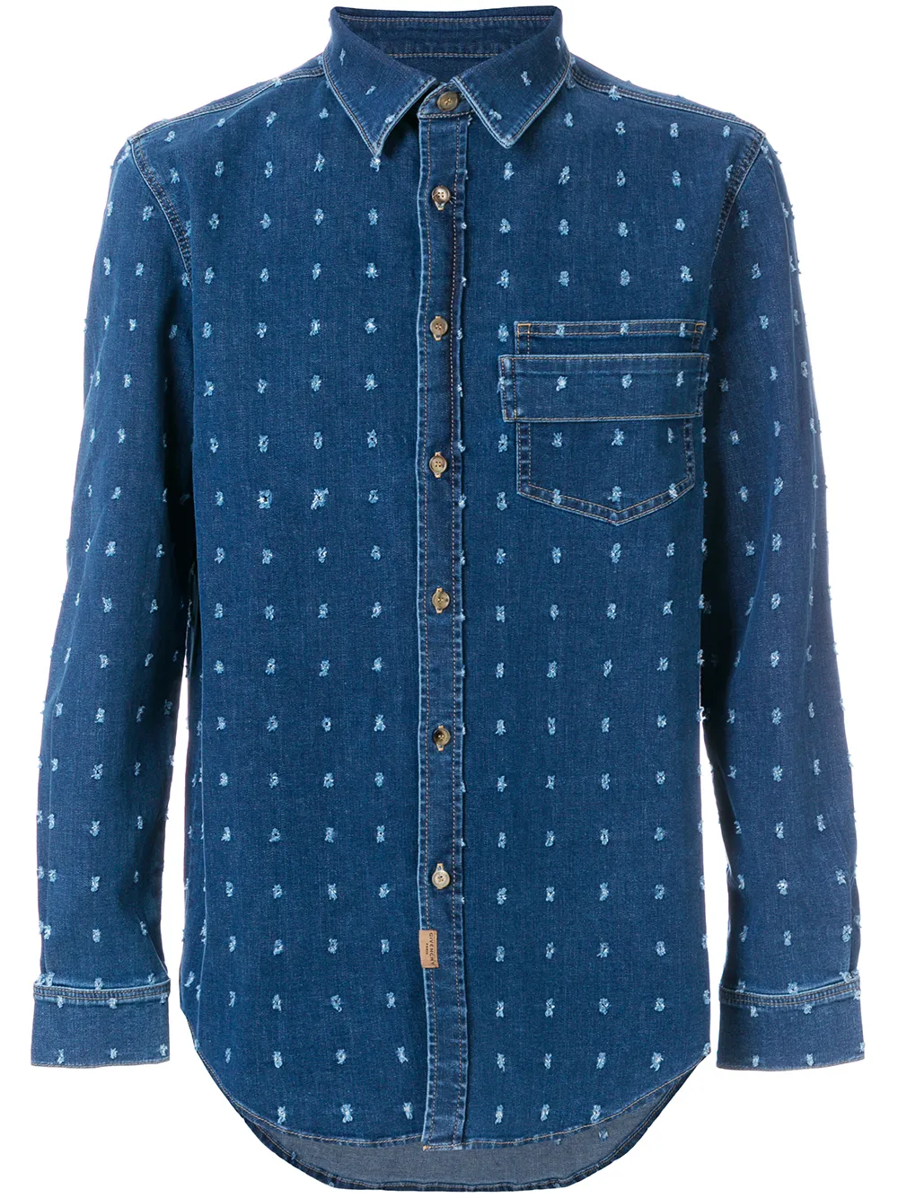 Givenchy distressed patch denim shirt | Blue | Image 1