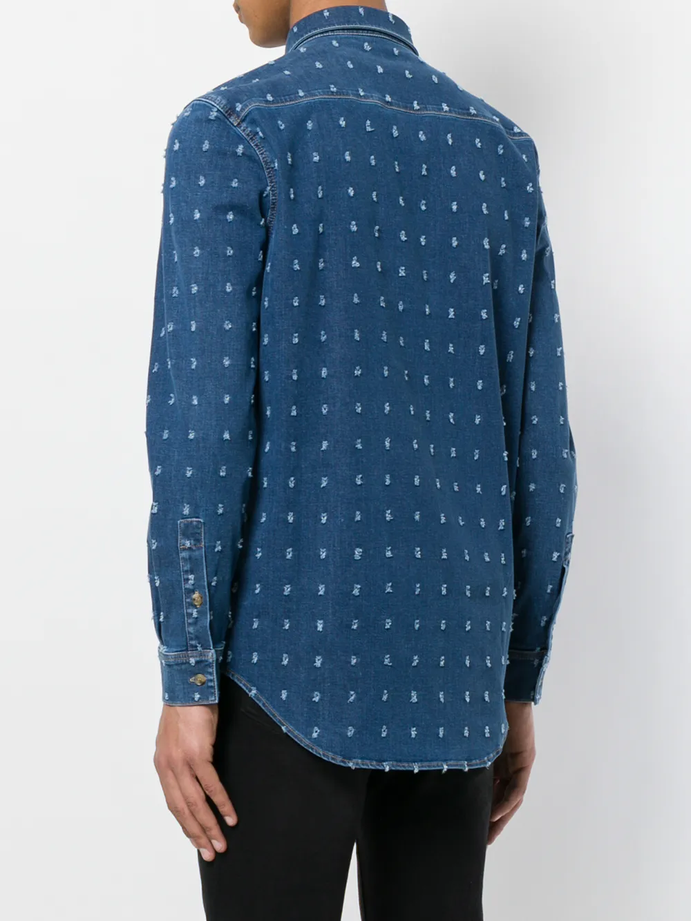 Givenchy distressed patch denim shirt Blauw