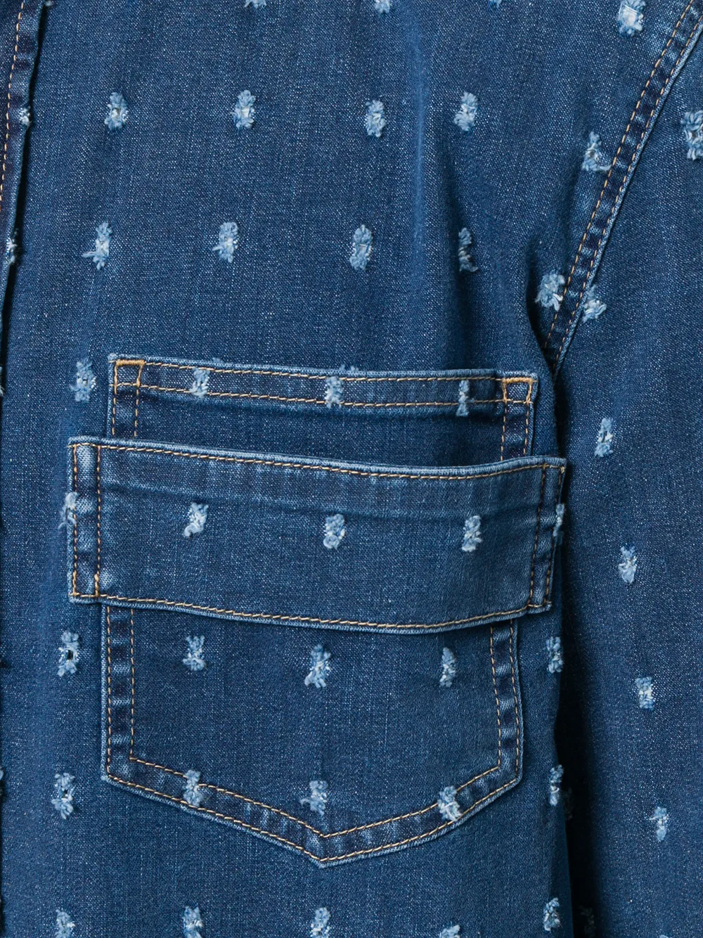 Givenchy distressed patch denim shirt Blauw