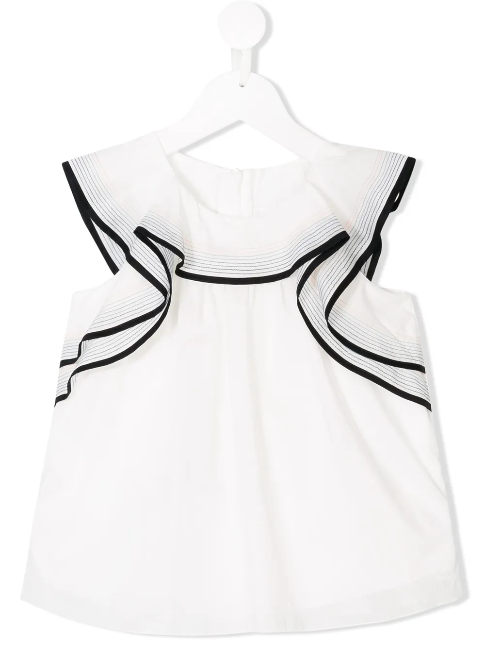 Chloé Kids блузка с оборками в морском стиле Chloé Kids блузка с оборками в морском стиле