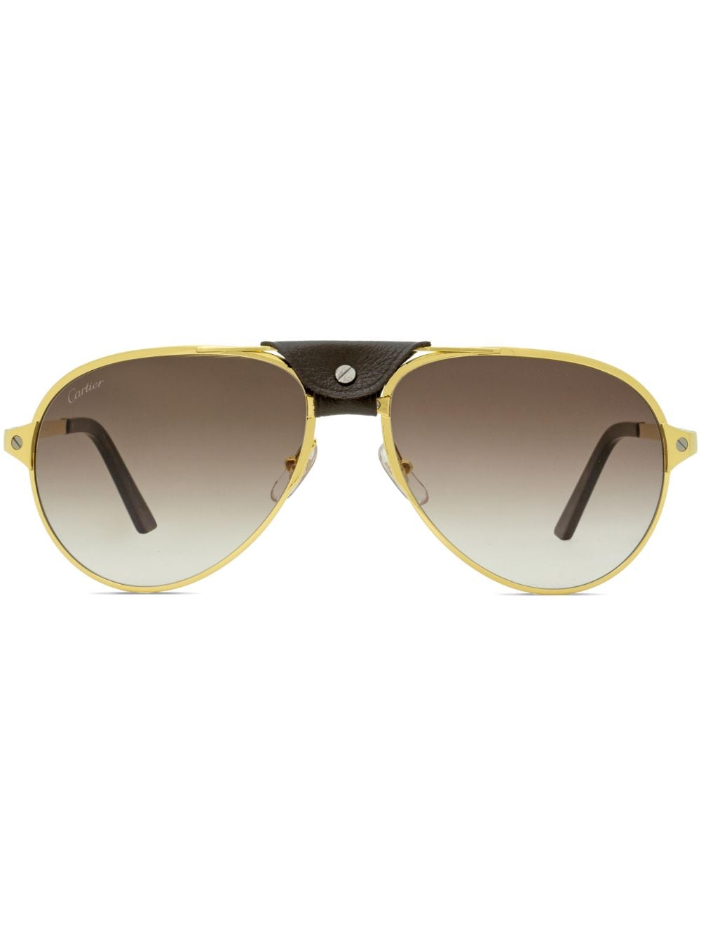 Shop Cartier Santos De  Sunglasses In Metallic
