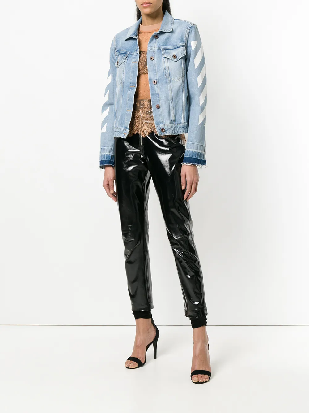 Off-White lace detailed top - Beige