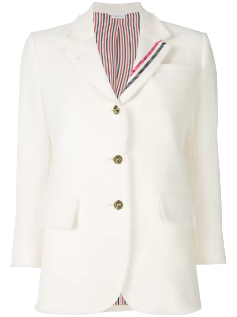 Thom Browne Frayed Wide Lapel Sport Coat