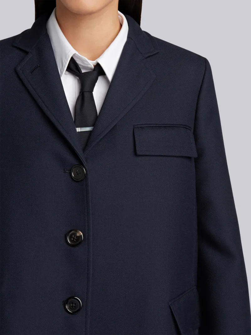 navy cable knit hooded button up swing coat