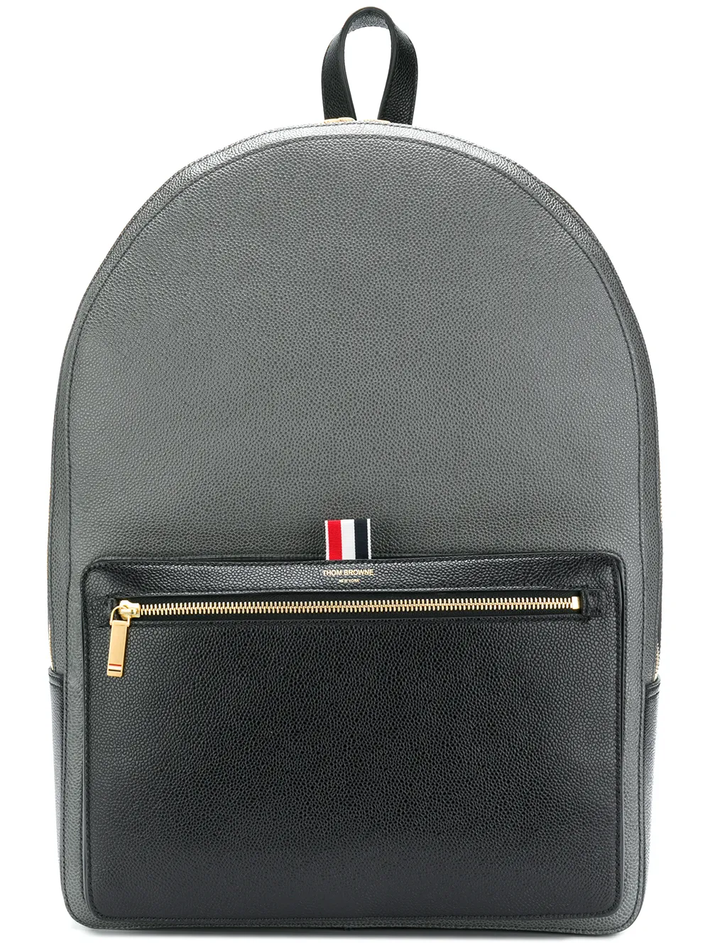 Thom Browne Colorblocked Unstructured Backpack In Pebble & Calf Leather – Black
