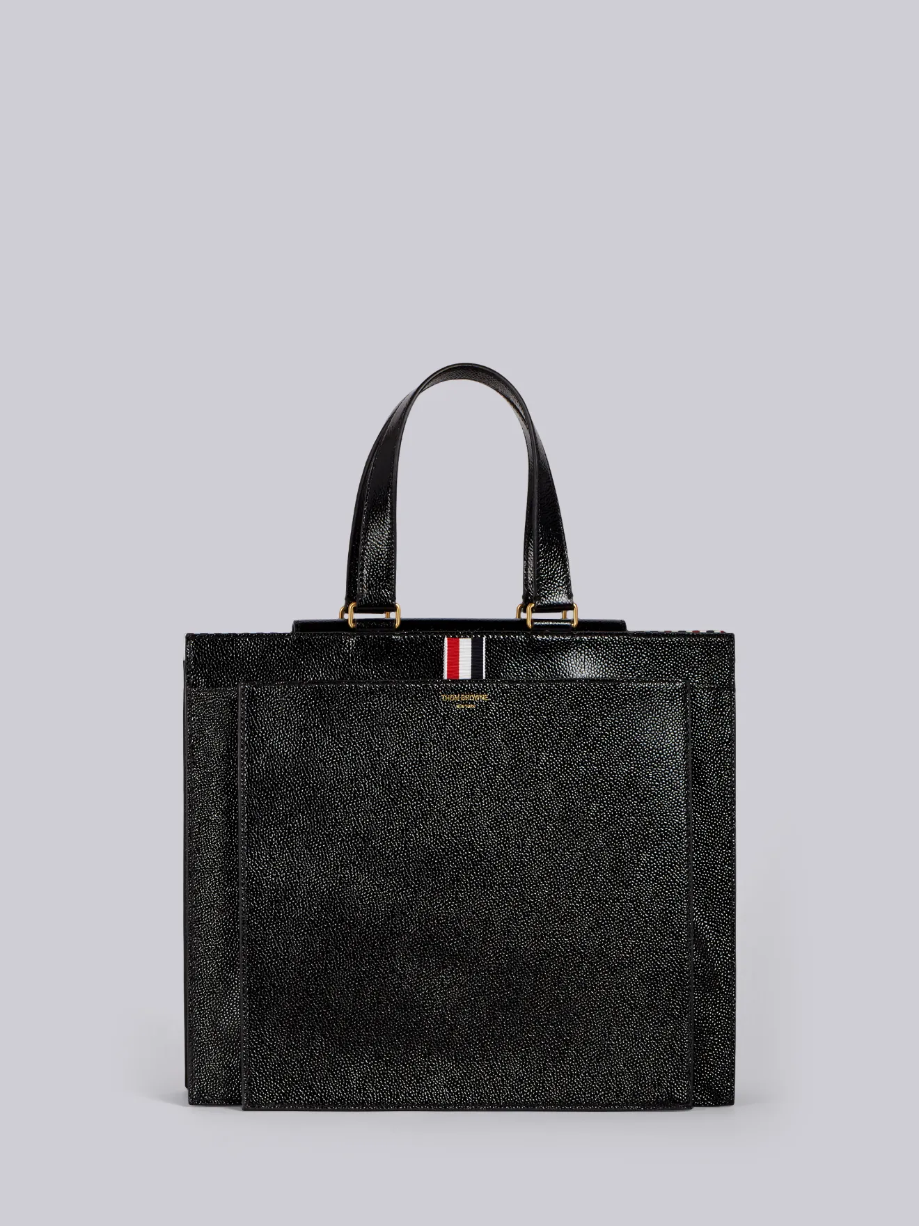 LUCIDO LEATHER ACCORDION TOTE BAG Thom Browne Official
