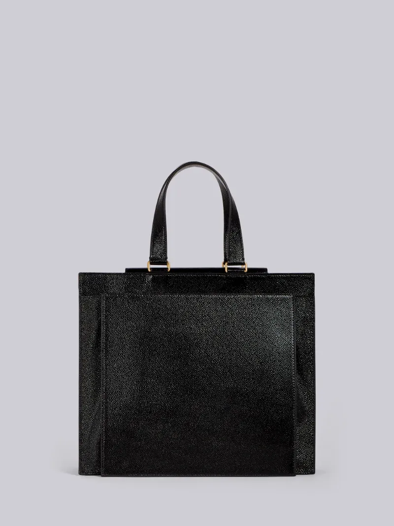 LUCIDO LEATHER ACCORDION TOTE BAG Thom Browne Official