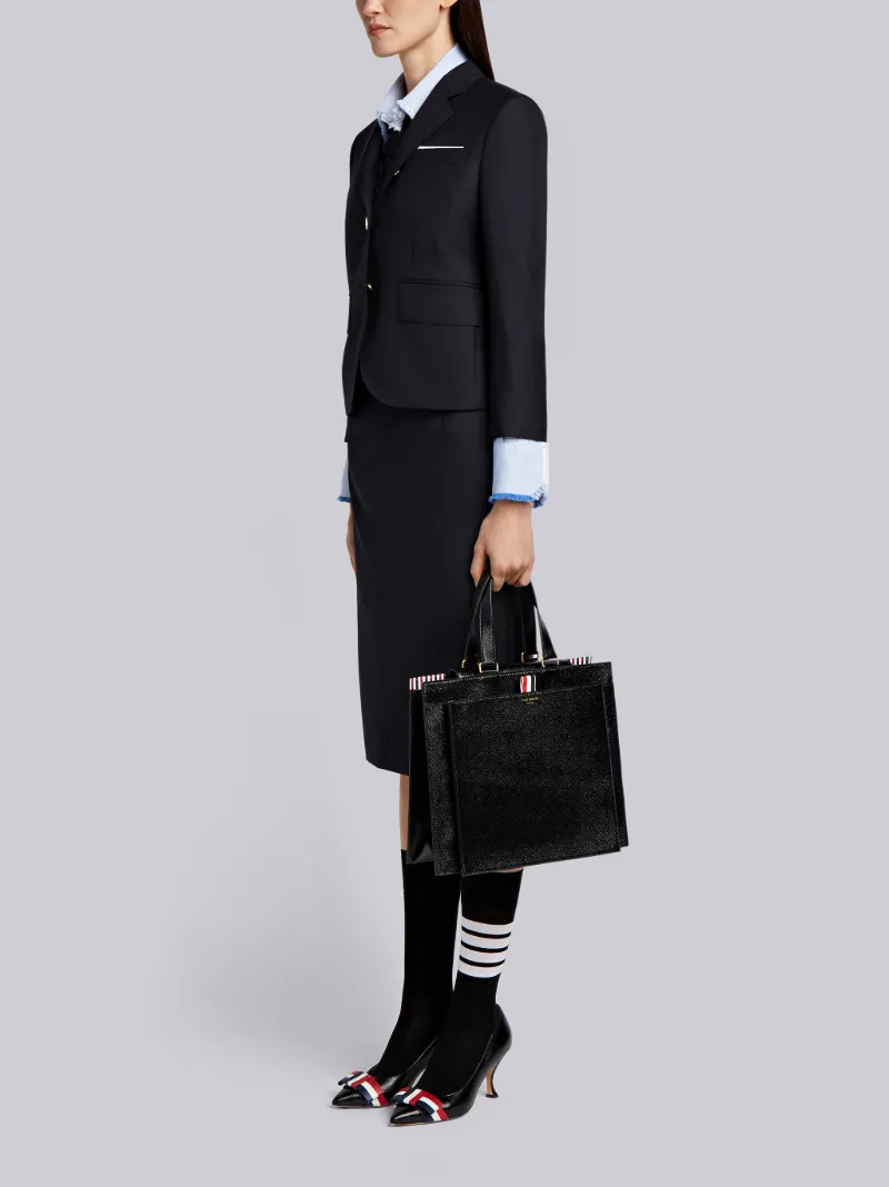 LUCIDO LEATHER ACCORDION TOTE BAG Thom Browne Official