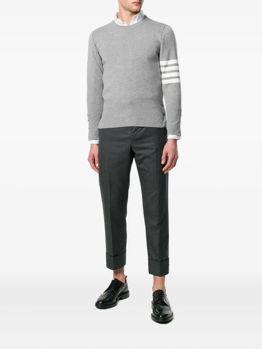 Thom Browne سويتر 'ميلانو' مخيوط بزينة 4 خطوط | كنزات | Image 2