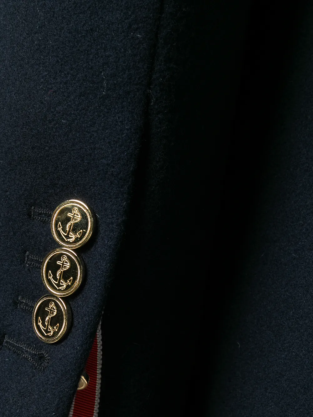 Thom Browne Classic Single-Breasted Melton Wool Overcoat Blauw