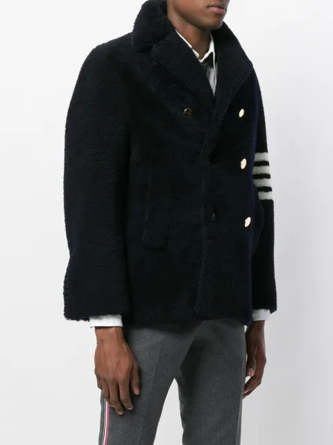 thom browne shearling peacoat