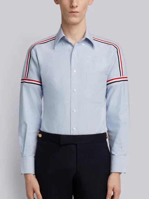 Light Blue Oxford Seamed Elastic Stripe Classic Shirt