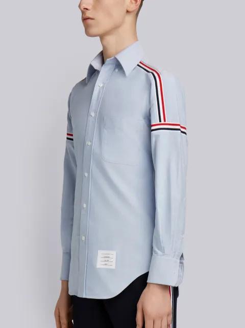 WHITE OXFORD SEAMED ELASTIC STRIPE CLASSIC SHIRT | Thom Browne ...