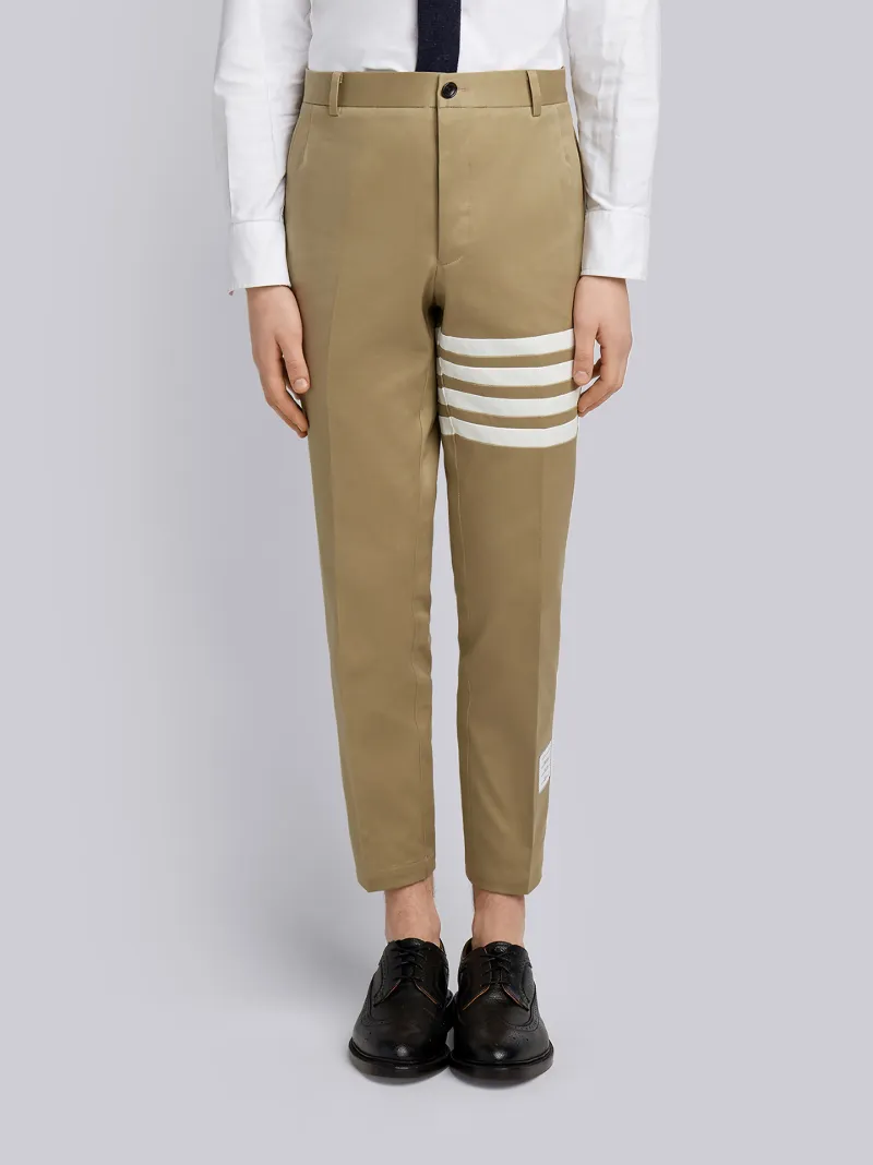 Camel Cotton Twill Knit Seamed 4-bar 