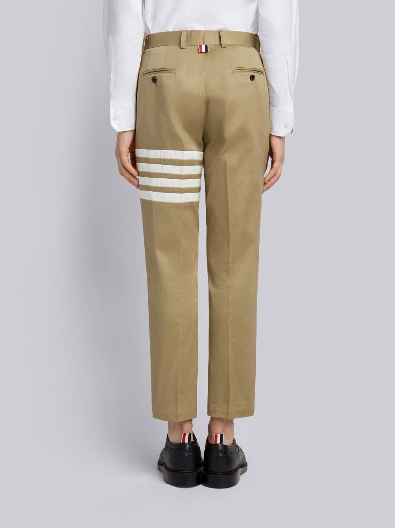 Camel Cotton Twill Knit Seamed 4-bar Unconstructed Chino Trouser