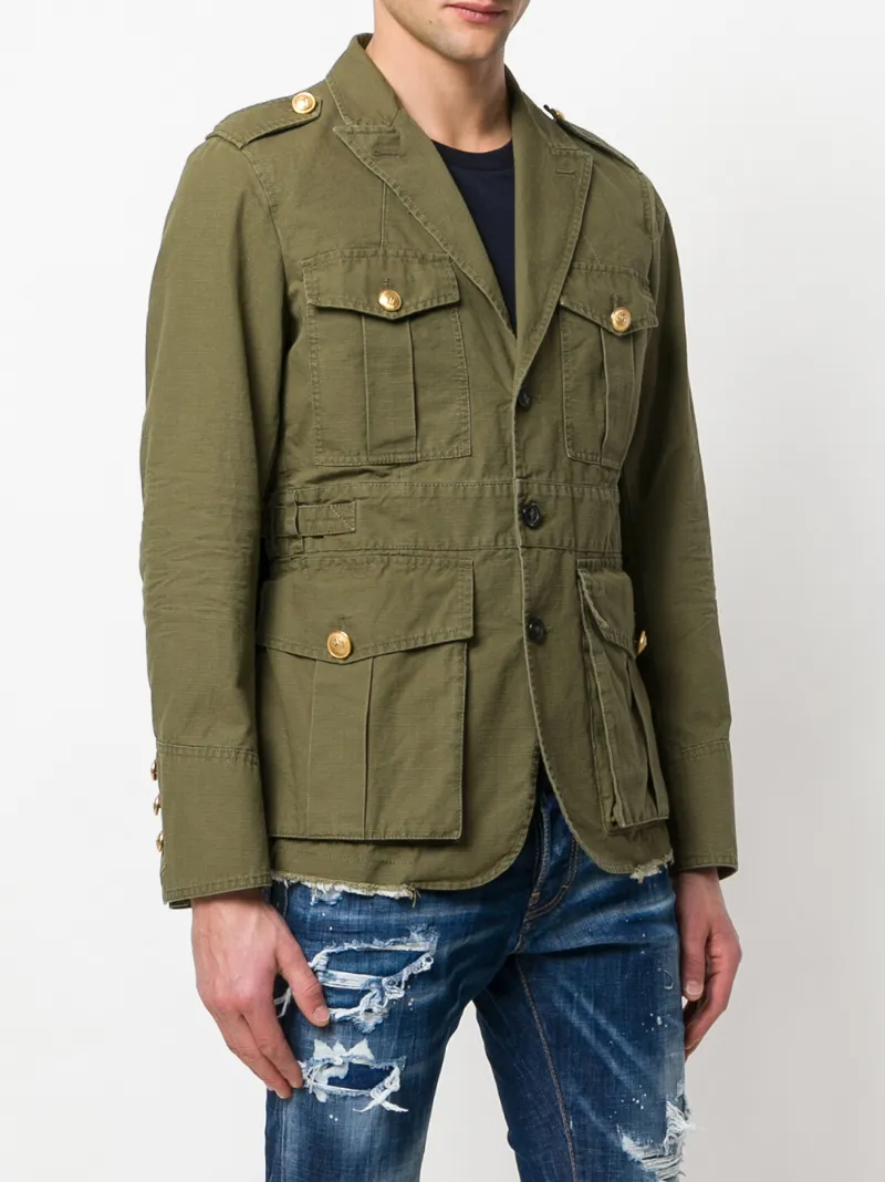 dsquared2 军风全棉夹克 - 绿色