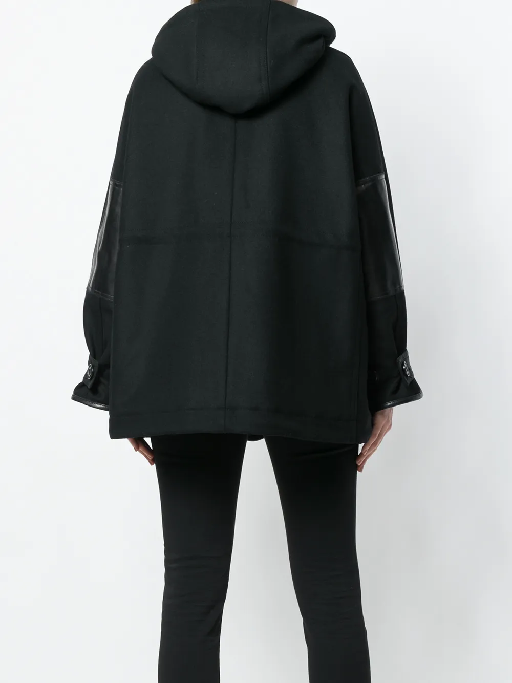 DSQUARED2 shearling lined hooded coat Zwart