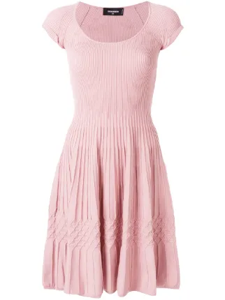 ribbed knit skater dress