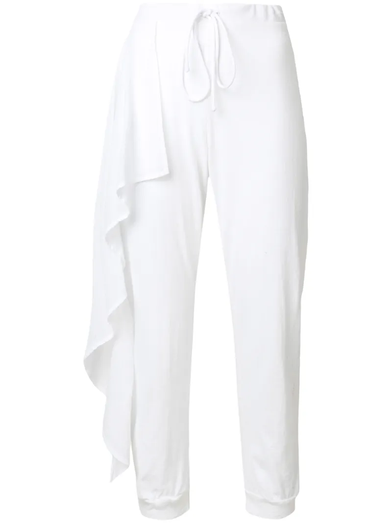 draped leggings - women - Cotton/Linen/Flax - XXS, XS, S, M, L - WHITE