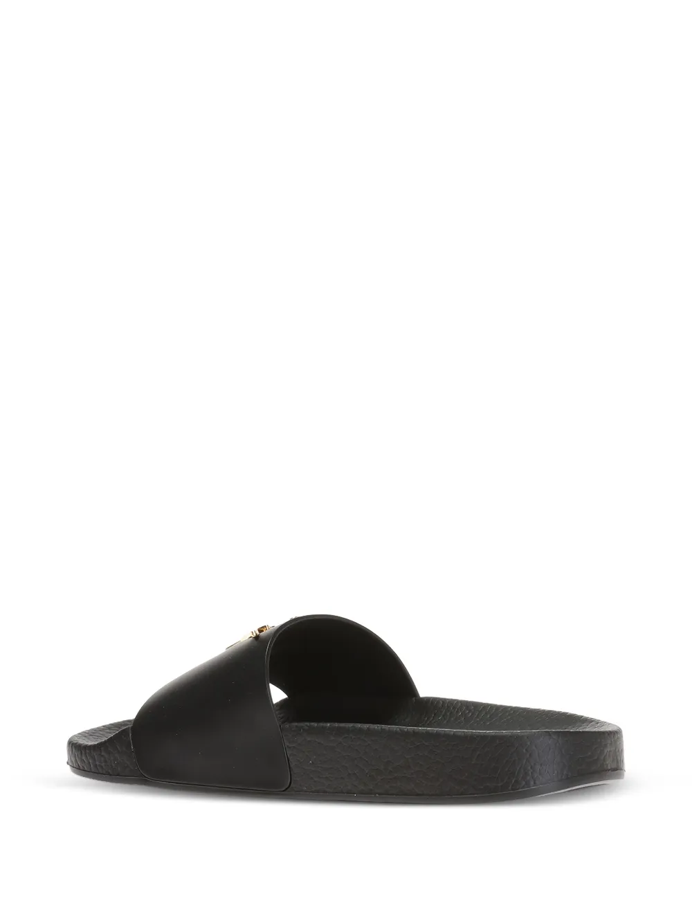  Giuseppe Zanotti Pantoletten Mit Logo Schild   Schwarz 