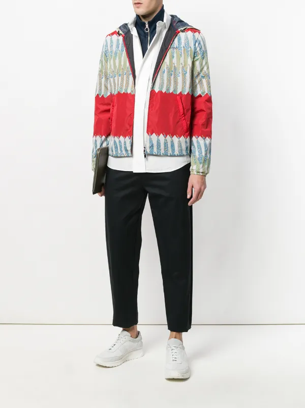 【極美品】VALENTINO ドット ジャケット M 上品デザイン Valentino Garavani プリント フーデッドジャケット | レッド