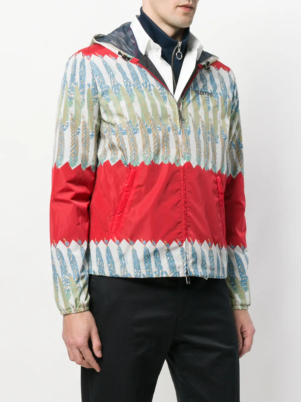 Valentino Garavani gedessineerde jas met ritssluiting Rood