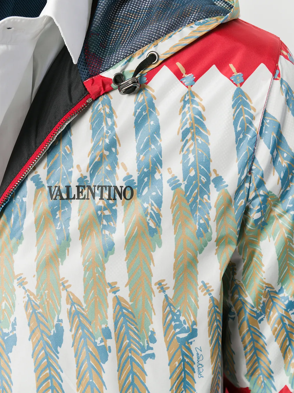 Valentino Garavani gedessineerde jas met ritssluiting Rood