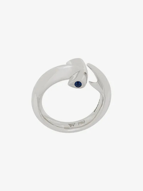 Stephen Webster 18kt white gold and sapphire Hammerhead ring