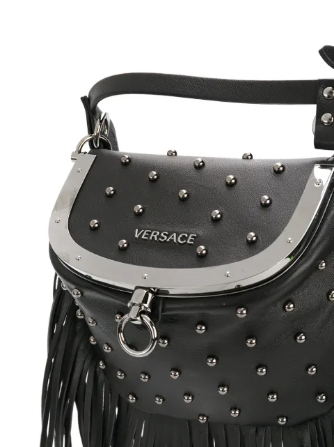 Versace Studded Fringe Crossbody Bag Farfetch Versace Studded Fringe Crossbody Bag