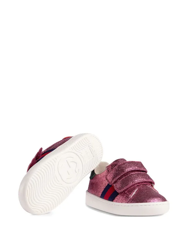 pink glitter gucci sneakers