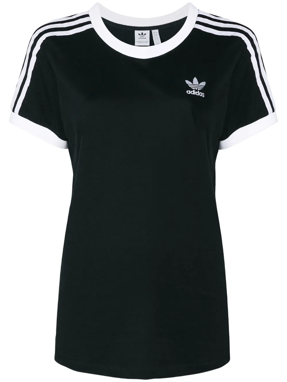 Adidas T-shirt met klassieke streepdetail Zwart