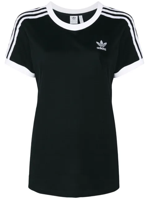 adidas classic stripe detail T-shirt