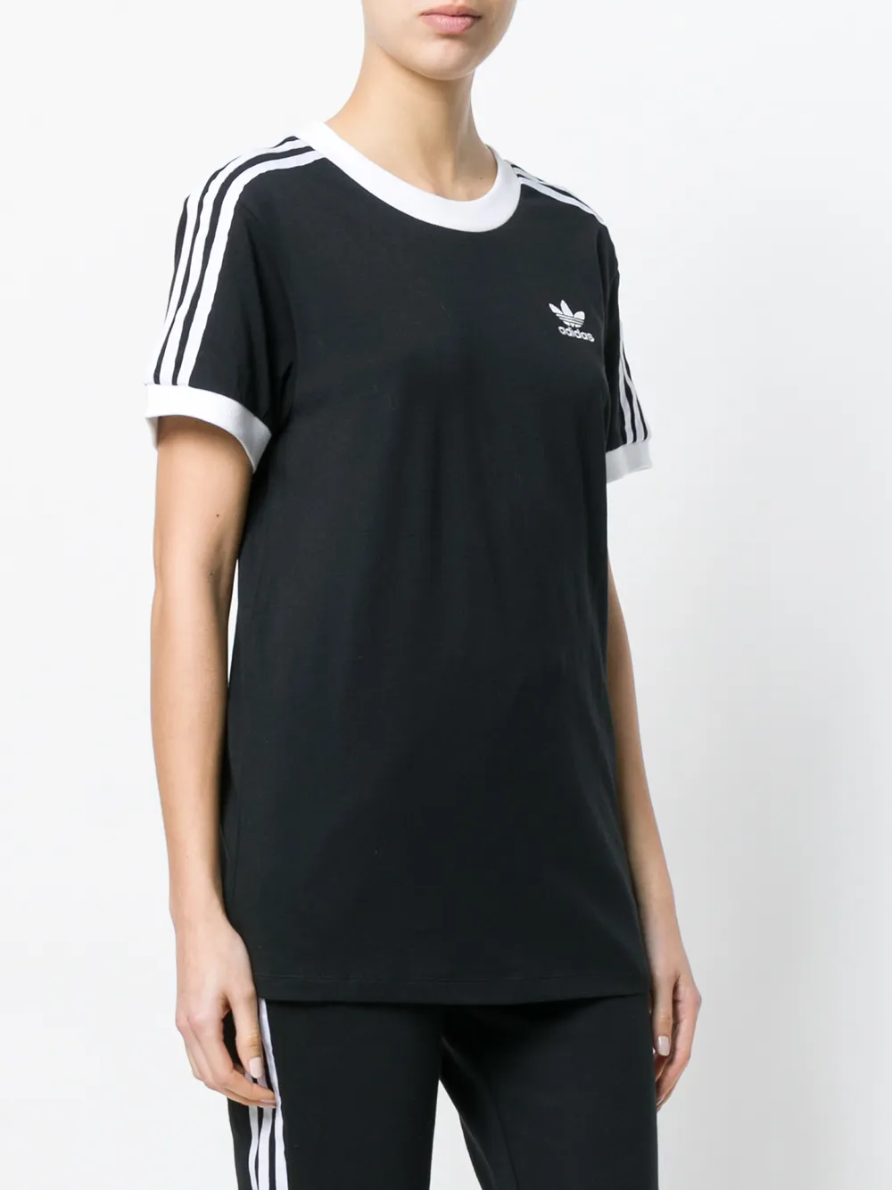 adidas T-shirt met klassieke streepdetail Zwart