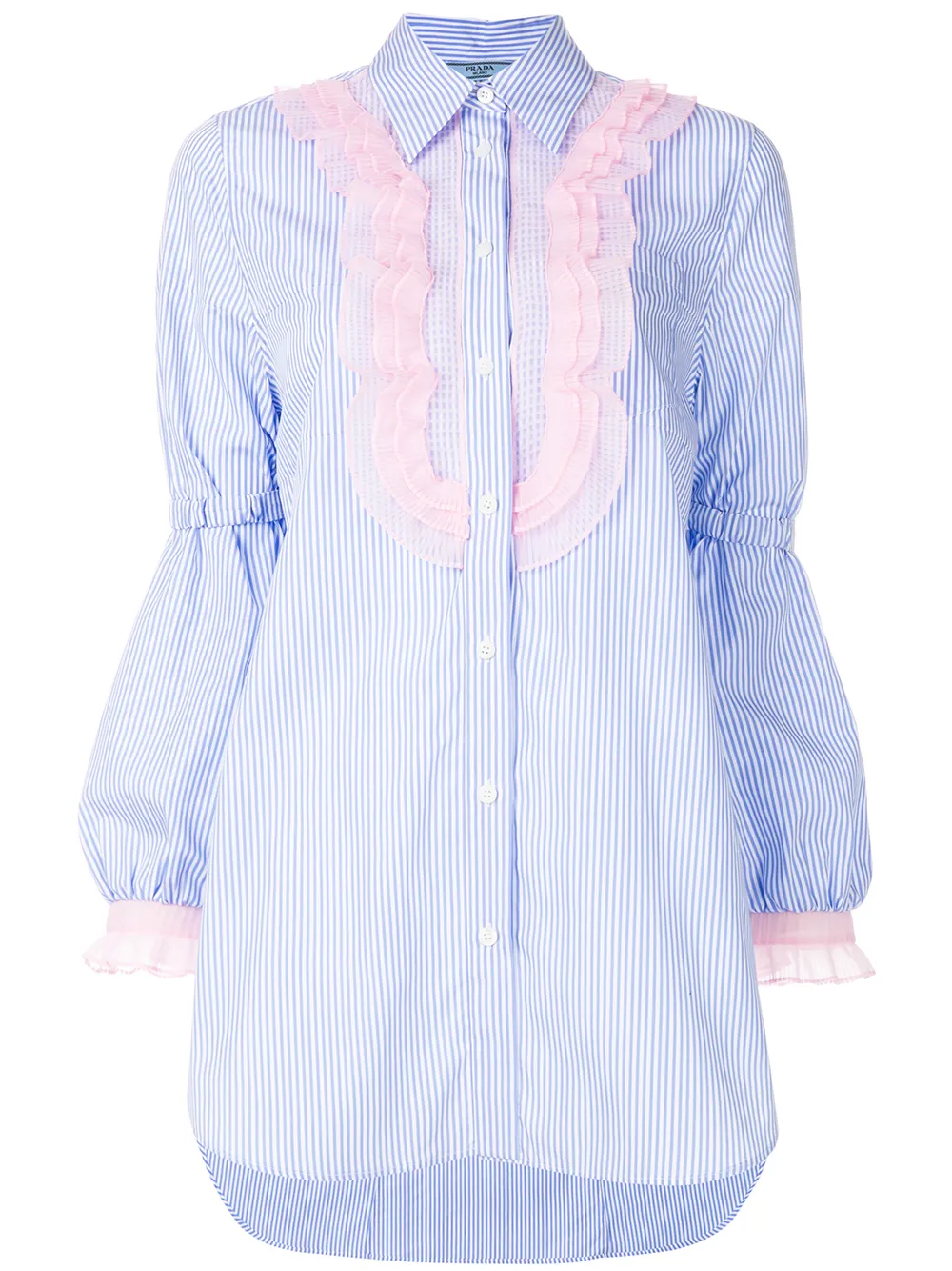 chemise rayée à plastron plissé