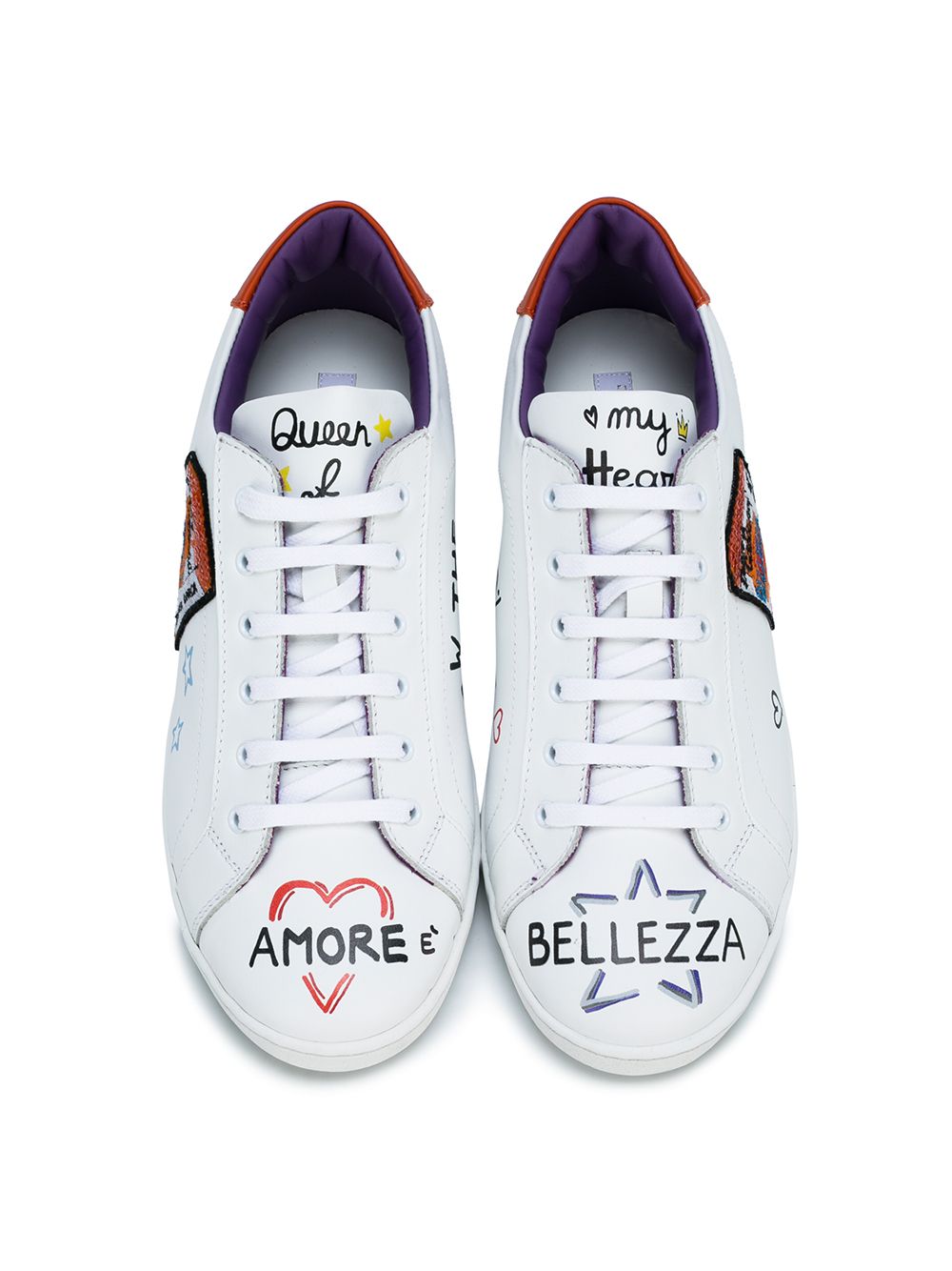 Dolce & Gabbana Kids Koningin van mijn hart versierde sneakers Wit