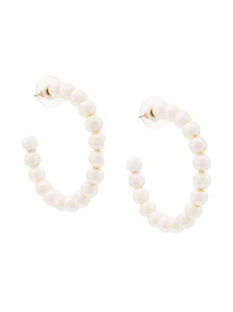 Lele Sadoughi faux pearl hoop earrings