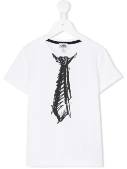 tie print T-shirt