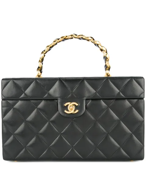 Chanel Pre Owned Quilted Cosmetic Handbag Farfetch Chanel Pre Owned Quilted Cosmetic Handbag Farfetch