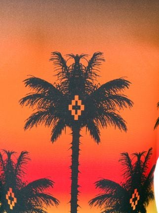 palm silhouette printed one piece swimsuit展示图